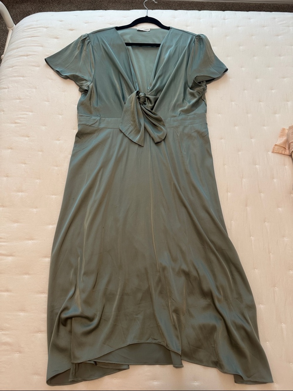 Baltic Born Sage Tie-Front Midi Dress